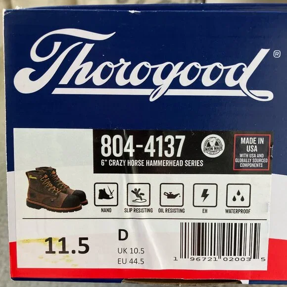 NWT Thorogood Hammerhead Series 6 Waterproof Safety Boots Size 11.5